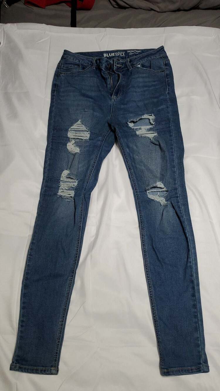 Blue Spice High Waist Skinny Distressed Jeans Size 9